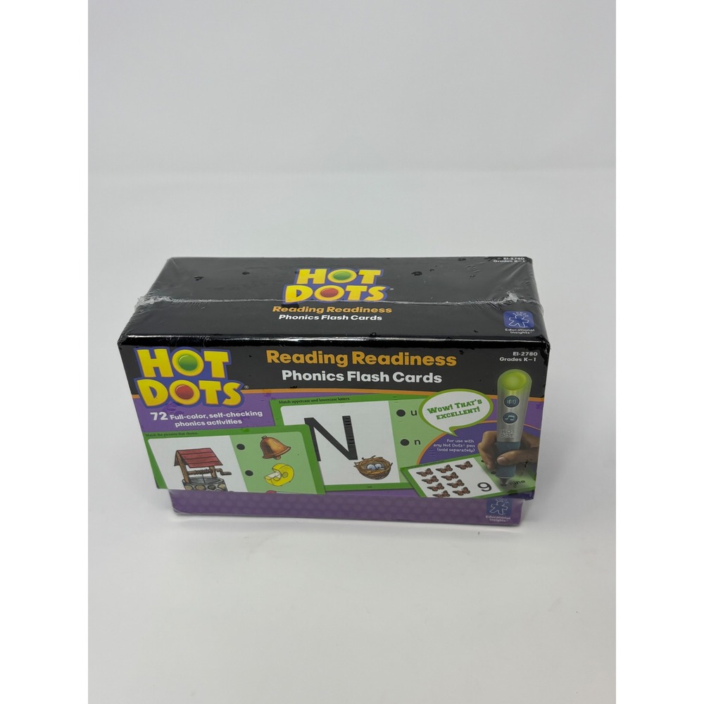 Educational Insights Hot Dots Reading Readiness Phonics Flash Cards EI-2780 New
